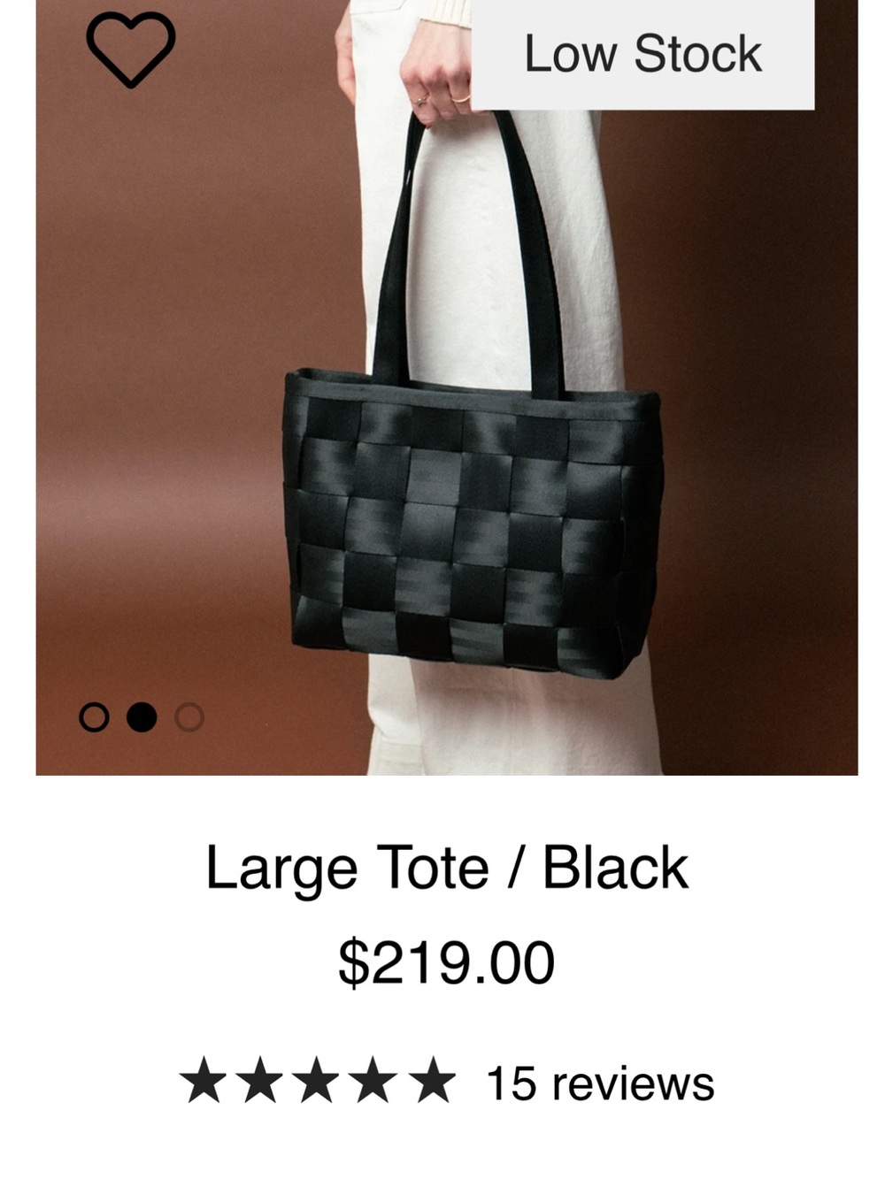 Harveys Seatbelt Bag Black Woven Large Tote